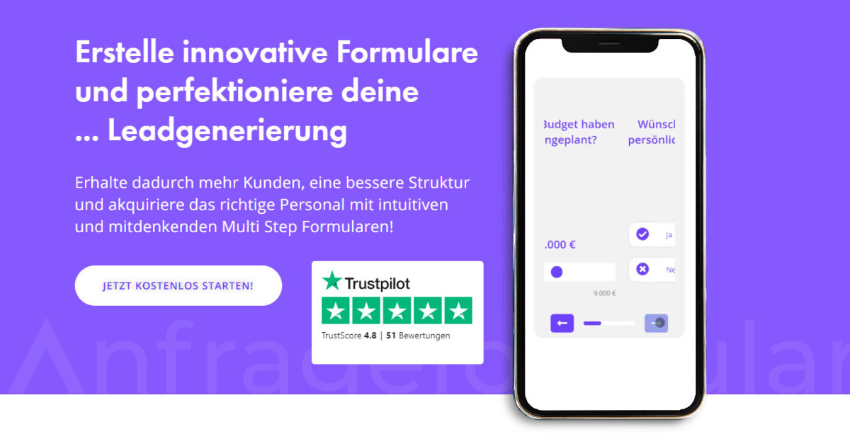 Anfrageformular Leadformular Online Tool