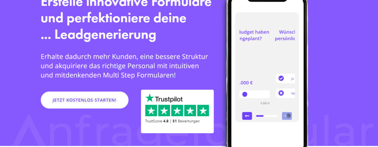 Anfrageformular Leadformular Online Tool