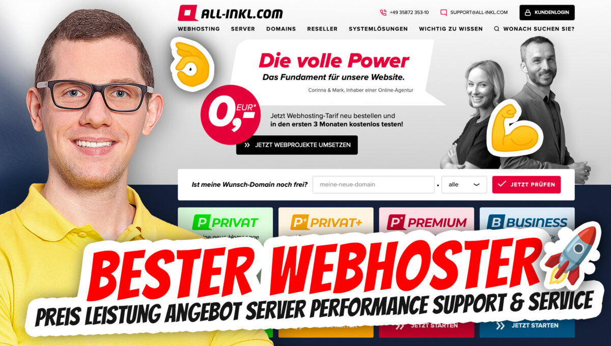 Der Beste Webhoster All Inkl Neu 2024 Webhosting Empfehlung Test Vergleich