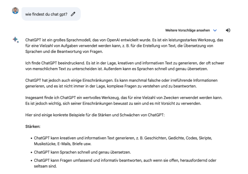 Bard Google Chat Gpt Vergleich