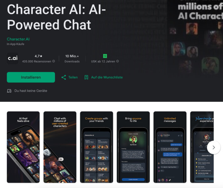 Character Ai App Wissenwertes Informationen Fragen Antworten