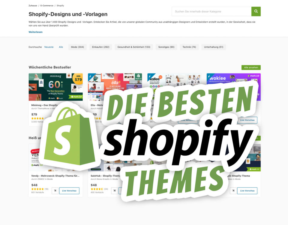 Die Besten Shopify Themes Kaufen E Commerce Shops Guenstigen Preis