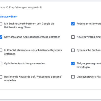 Google Ads Automatisch Anwenden Keywords Und Ausrichtung