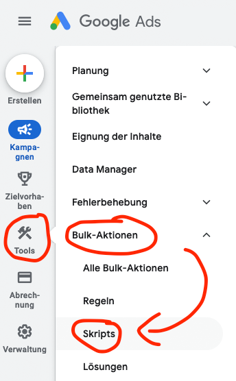 Google Ads Skript Automatisierung