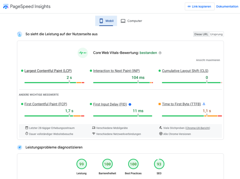 Simply Static Page Speed Ladezeit Geschwindigkeit WordPress Mobil