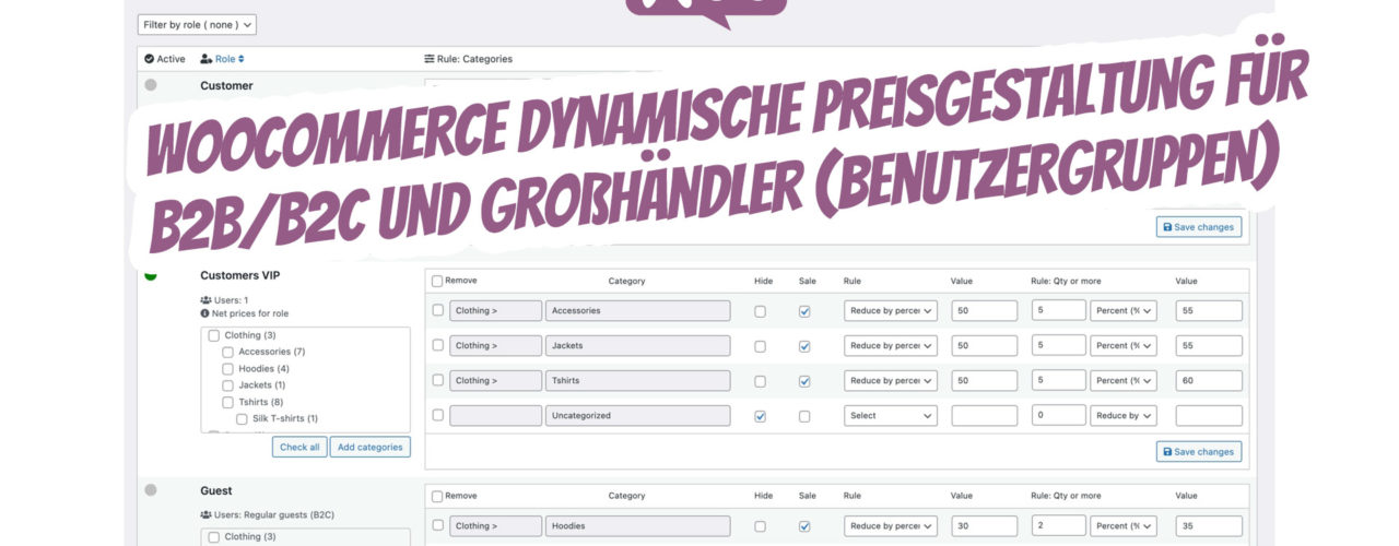 Woocommerce Dynamische Preisgestaltung B2b B2c Grosshaendler Benutzergruppen