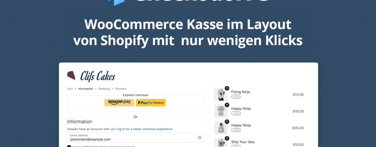 Woocommerce Kasse Shopify Style Checkout Optik Layout Aendern