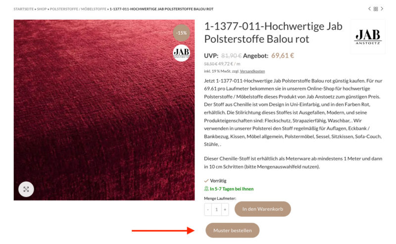 Woocommerce Produktmuster Plugin Muster Bestellung Beispiele Proben Shop