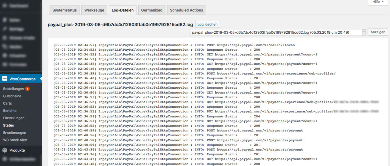 Wordpress Woocommere Paypal Log Files Fehler Pruefen Zahlung Problem Ausstehend Abbruch Hilfe