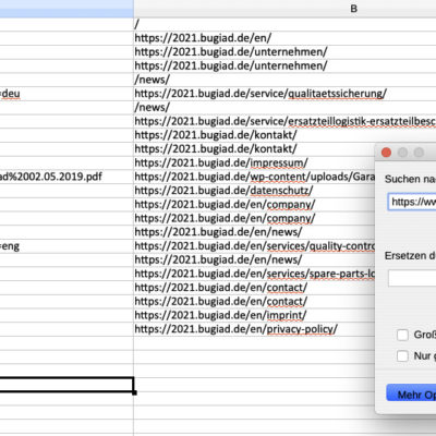 Xml Sitemap Csv Xls Excel Bearbeitung 2